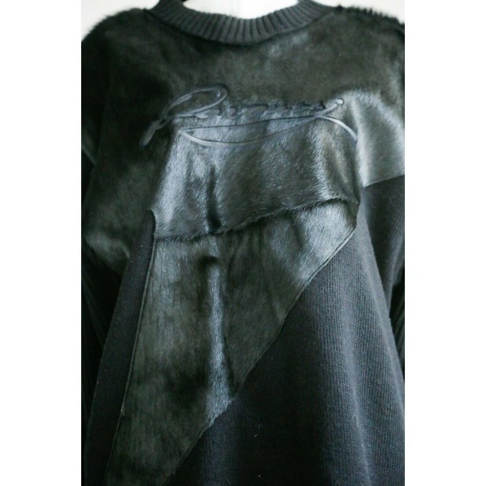 Vintage Davoucci Knit Cow Skin Patchwork Long Sleeve Pullover L - Picture 6 of 12
